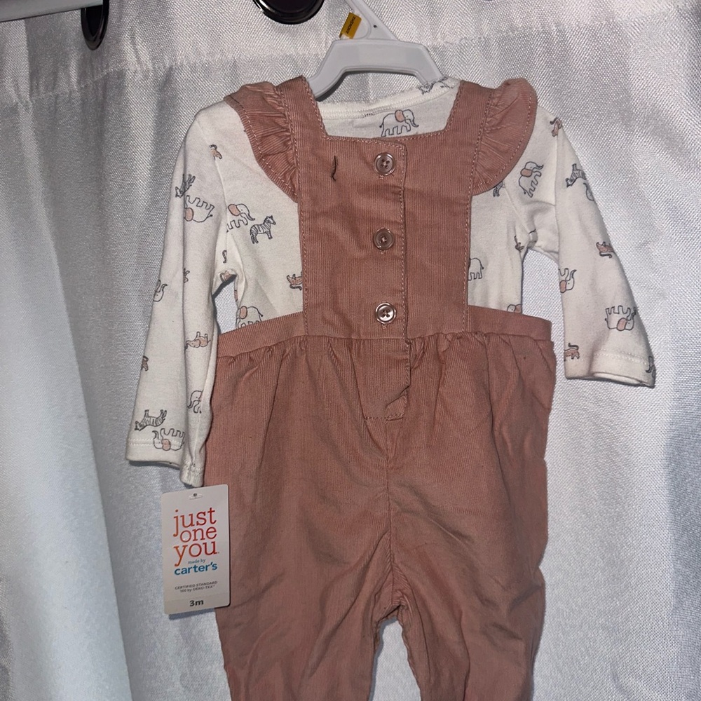 Carter's Pink Ruffle Strap Overalls - Picture 2 of 3